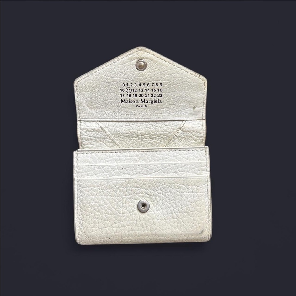 MM6 Maison Margiela White Leather Compact Accordion Wallet